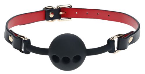 Bâillon-Boule Milan 41mm Noir et Rouge