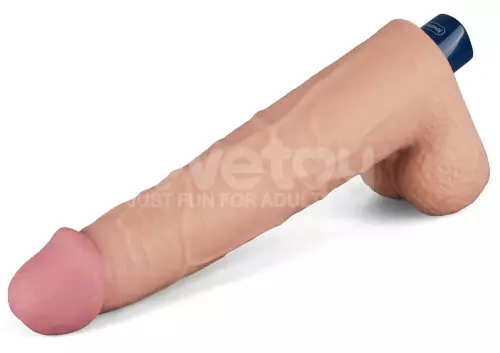 Vibrator Dildo mit Hodensack Softee 21 x 5.3cm Hautfarben – 6/14