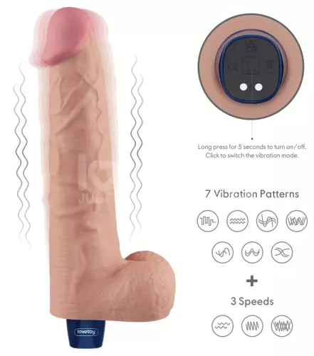 Vibrator Dildo mit Hodensack Softee 21 x 5.3cm Hautfarben – 8/14