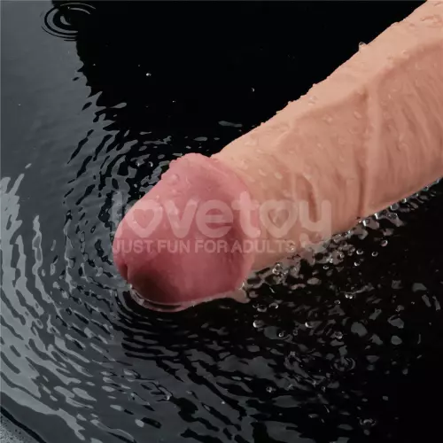 Vibrator Dildo mit Hodensack Softee 21 x 5.3cm Hautfarben – 12/14