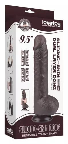 Dildo mit Hodensack Sliding Skin 18 x 4.7cm Schwarz – 2/12