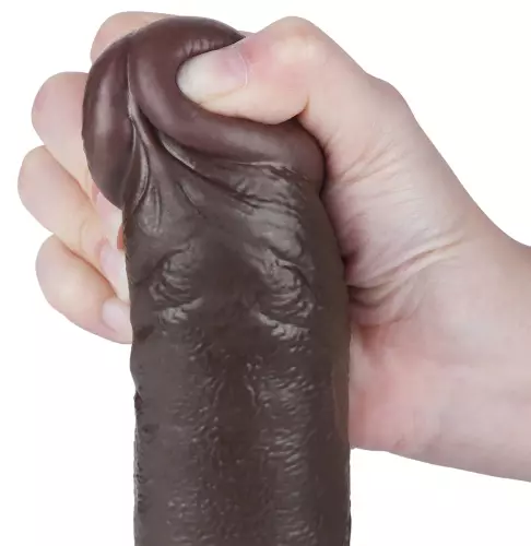 Dildo mit Hodensack Sliding Skin 18 x 4.7cm Schwarz – 6/12