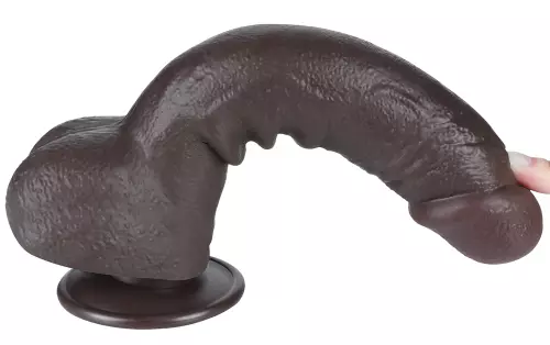 Dildo mit Hodensack Sliding Skin 18 x 4.7cm Schwarz – 10/12