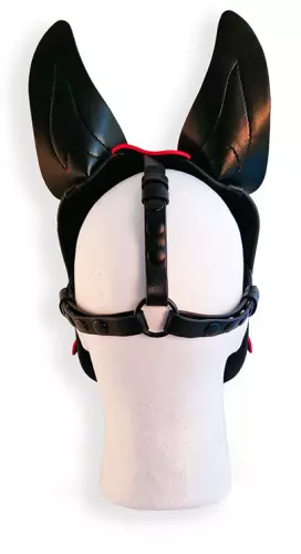 Welpen-Kopfhaube Schwarz und Rot – 3/5