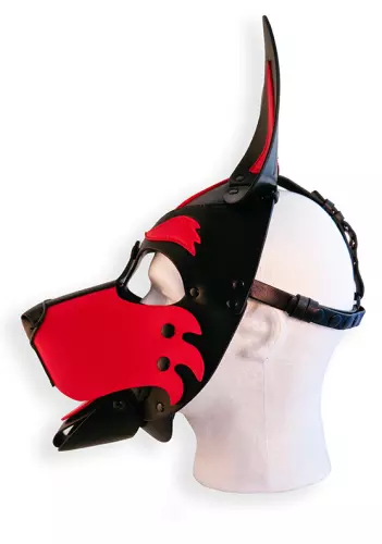 Welpen-Kopfhaube Schwarz und Rot – 5/5