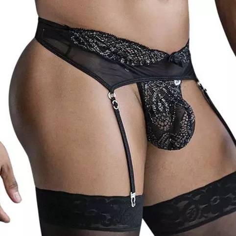 String und Strumpfhalter Heria Schwarz – 3/7