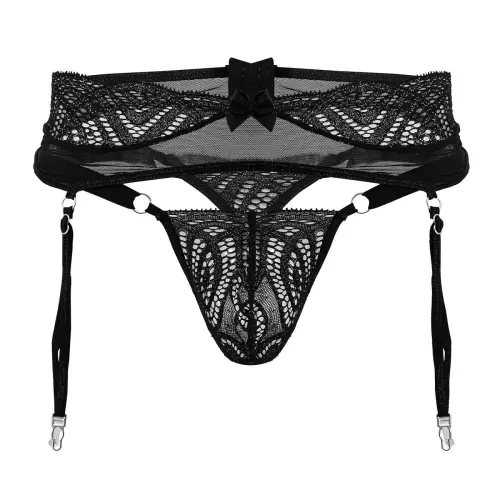 String und Strumpfhalter Heria Schwarz – 4/7