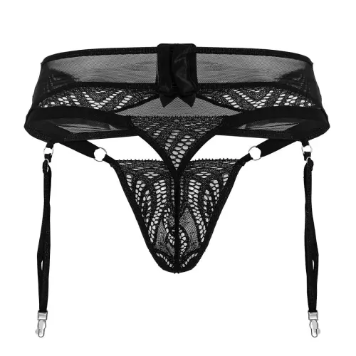 String und Strumpfhalter Heria Schwarz – 6/7