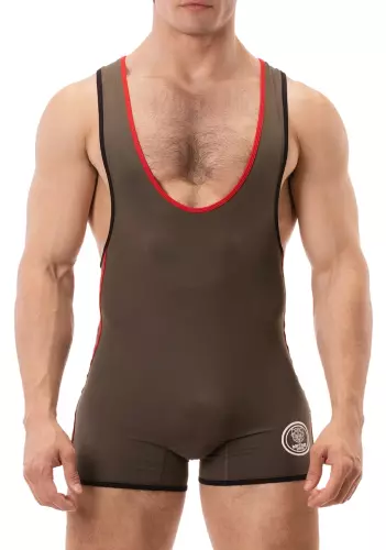 Singlet Kombi Allan Khaki-Rot – 1/4