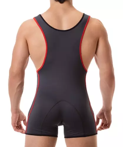 Singlet Kombi Allan Anthrazit-Rot – 2/3