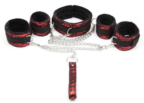 Bondage Kit Halsband Boeien Rood