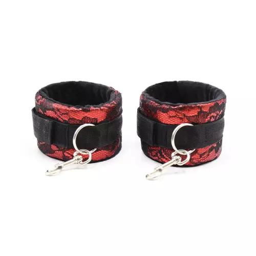 Bondage-Set Halsband Manschetten Rot – 3/8