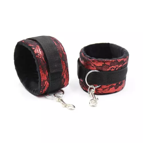 Bondage-Set Halsband Manschetten Rot – 4/8