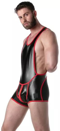Body Singlet BRUT Schwarz-Rot – 3/4