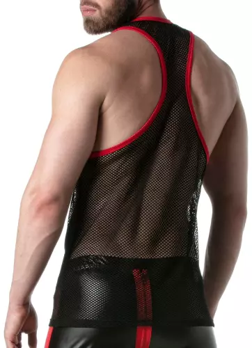 Netz-Tanktop TANK TOP Schwarz-Rot – 2/4