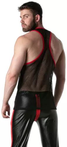 Netz-Tanktop TANK TOP Schwarz-Rot – 4/4