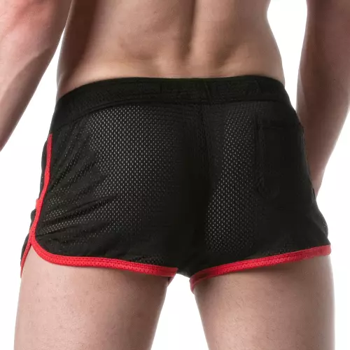 Netz-Shorts LOADED Schwarz-Rot – 2/4