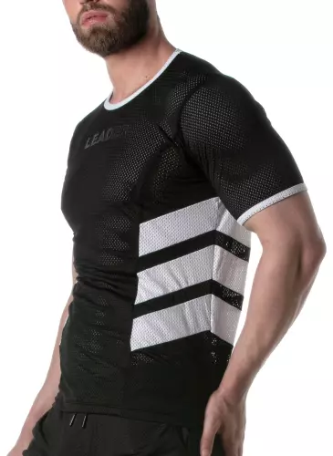 Netz-T-Shirt LOADED Schwarz-Weiß – 1/4