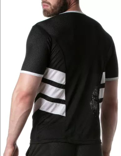Netz-T-Shirt LOADED Schwarz-Weiß – 2/4