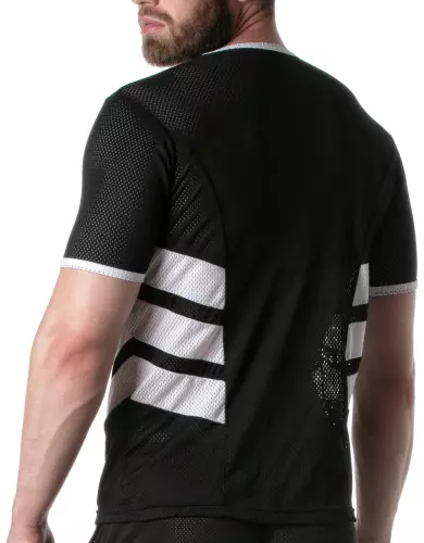 Netz-T-Shirt LOADED Schwarz-Weiß – 4/4