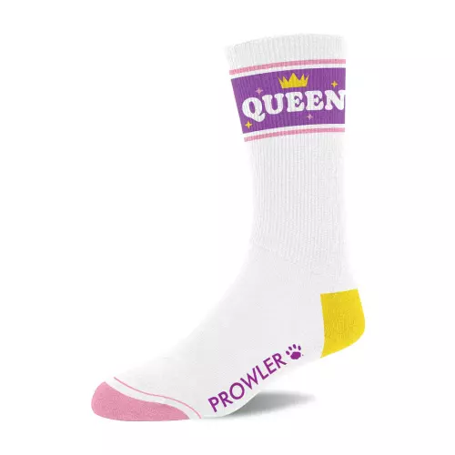 Queen-Socken Weiß-Violett-Gelb – 2/2