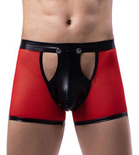 Boxer sexy Open Side Noir-Rouge