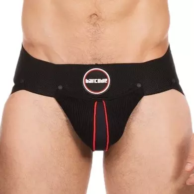 Jockstrap ROKK Schwarz-Rot – 1/4