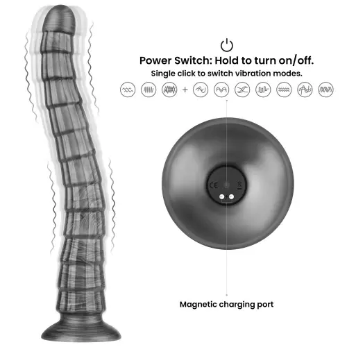 Vibrierdildo Vibeworm 34 x 5cm – 4/11