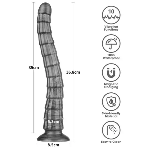 Vibrierdildo Vibeworm 34 x 5cm – 11/11