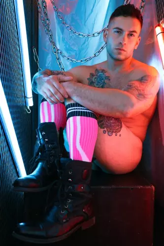 Lange Socken Sucker Socks Neon-Rosa – 3/8