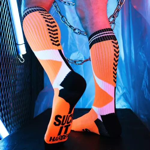 Lange Socken Sucker Socks Neon-Orange – 2/8