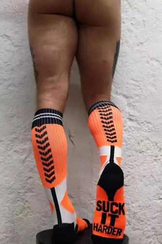 Lange Socken Sucker Socks Neon-Orange – 8/8