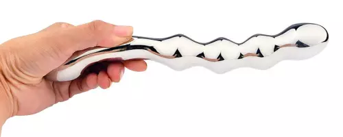 Twostim Metall-Dildo 22 x 3cm – 3/3