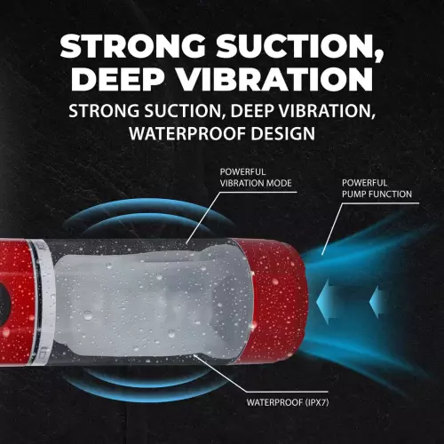 Masturbator TechnoThrust Vibrations und Saugung Rot – 6/6