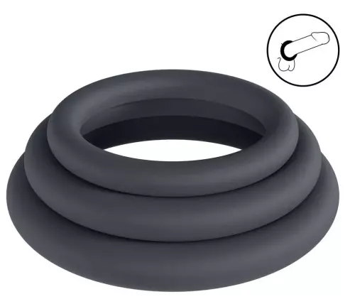 Set aus 3 Silikon-Penisringen Classic Levelz 33-39mm – 3/5