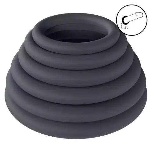 Set aus 6 Silikon-Penisringen Classic Levelz 23-39mm – 1/4