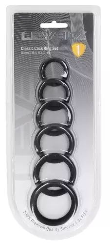 Set aus 6 Silikon-Penisringen Classic Levelz 23-39mm – 2/4
