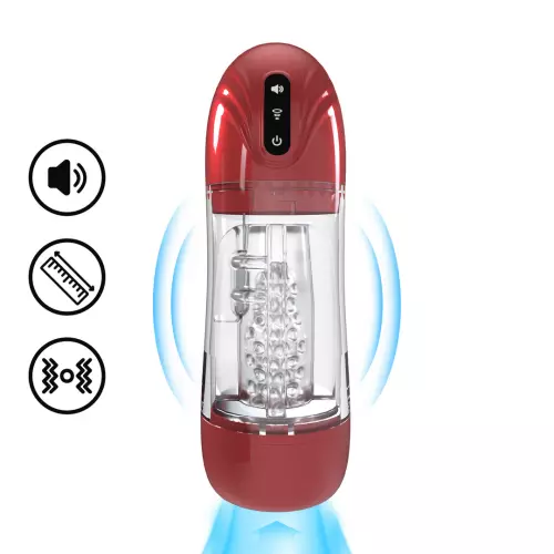 Masturbator Sonicpull Vibrationen und Saugen Rot – 1/3