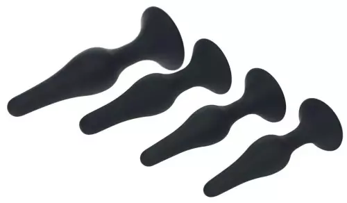 Set mit 4 schwarzen Slim Plugs – 3/4