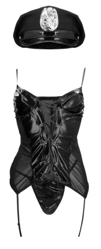Sexy Polizistin Kostüm Police S/M Schwarz – 1/4