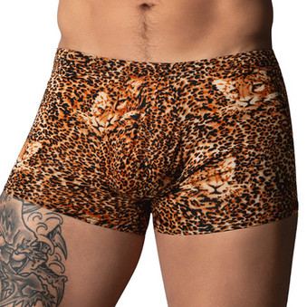 Boxer léopard Ring & Short Marron