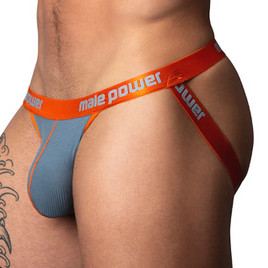Ribbed Jockstrap Ring & Jock Grey-Orange
