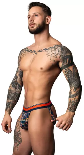 Jockstrap Soo Cumfy Marineblau-Rot – 3/4