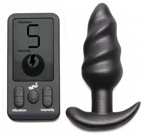 Swirl Vibrating Butt Plug 9.5 x 3.6cm