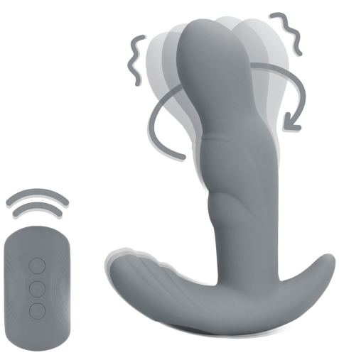 Vibrierbarer rotierender Prostate-Stimulator Gothamey 11.5 x 3.4cm Grau
