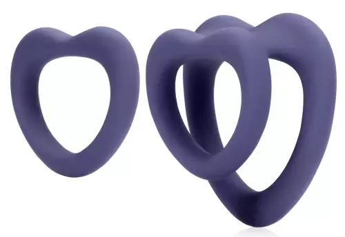 Set mit 2 Herz-Penisringen Silikon Purple Storm Durchmesser 35mm – 1/8