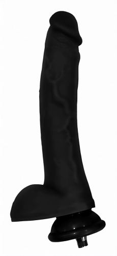 Embout Gode noir Curved Dicker pour fuck machine 18 x 4.3cm