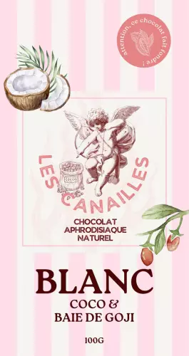 Aphrodisische Schokolade Weiß Kokos & Giji-Beere 100g – 2/3