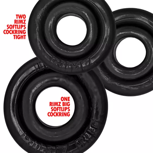 Set aus 3 schwarzen Cockrings Rimringz – 3/4