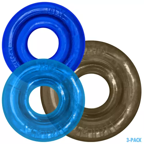 Set aus 3 grau-blauen Cockrings Rimringz – 1/4